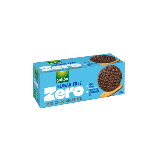 Gullon Sugar Free Dark Chocolate Digestive Biscuits 270g – Healthy, Low Sugar Snack for Guilt-Free Indulgence