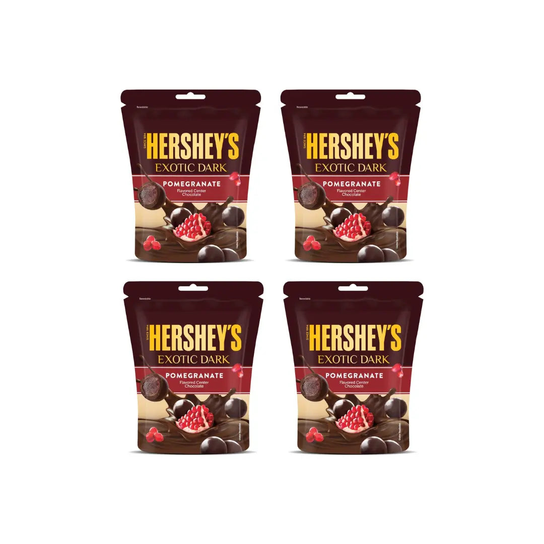HERSHEY'S Exotic Dark Pomegranate Flavor Chocolates 100Gram (Pack of 4) Luckystore
