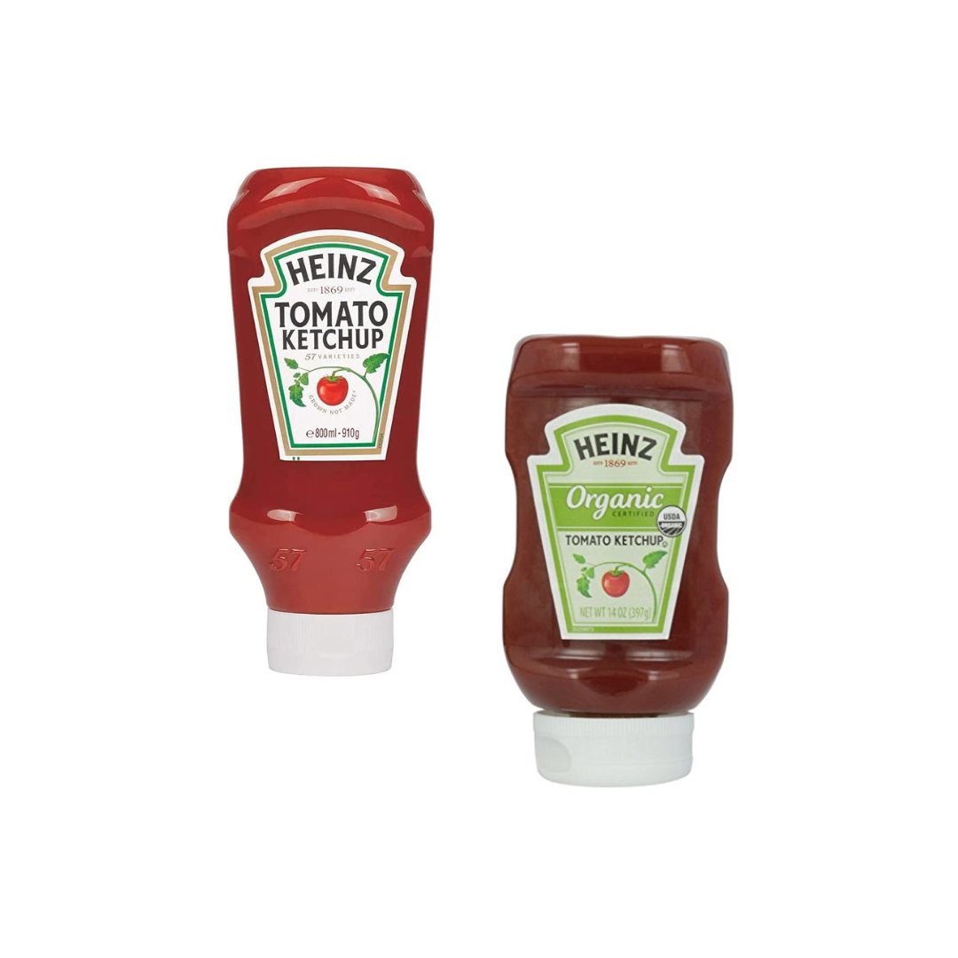 Heinz Bottle, Tomato Ketchup, 910g + Heinz Tomato Ketchup Organic Certified, 397g (Combo Pack)