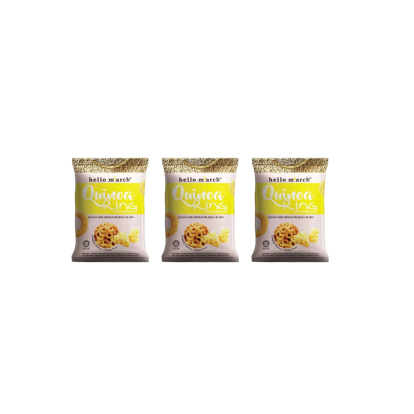 Hello M'arch Quinoa Ring With Multigrains Cheese Flavour 30g (Pack of 3)