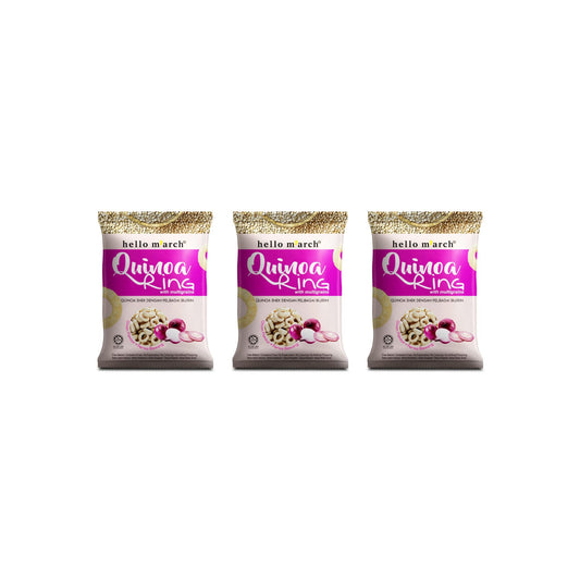 Hello M'arch Quinoa Ring With Multigrains Onion Flavour 30g (Pack of 3)