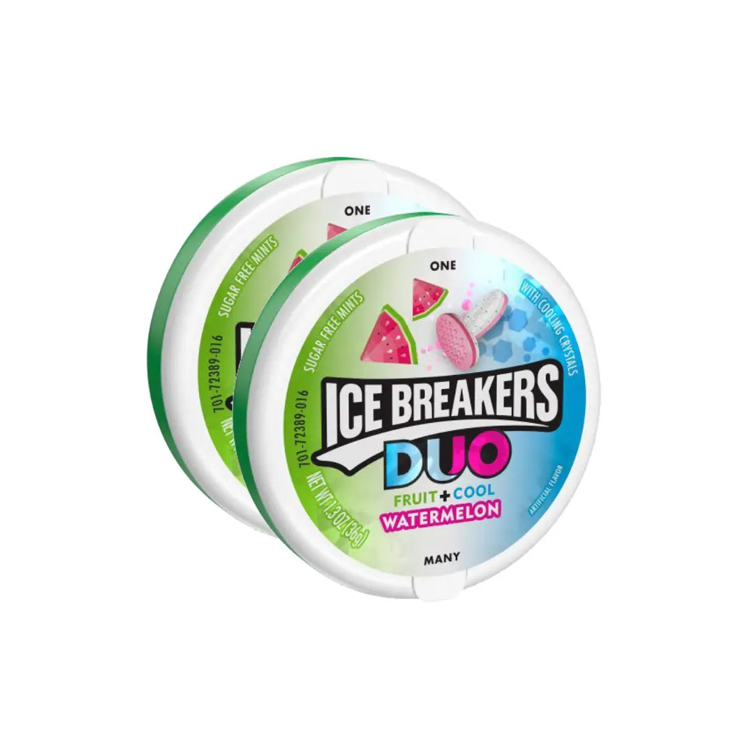 Ice Breakers Duo Watermelon Sugar Free Mint Candies - 37g (Pack of 2)