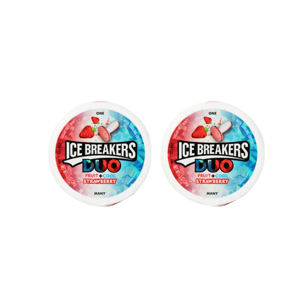 Ice Breakers Sugar Free Duo Mints, Strawberry Fruit and Cool 36g (Pack of 2)