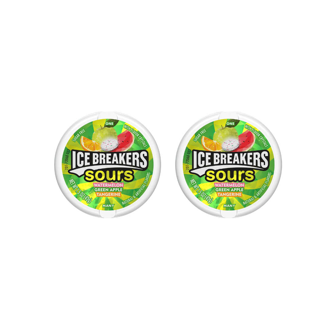 Ice Breakers Sours Sugar Free Mints 42g (Pack of 2)