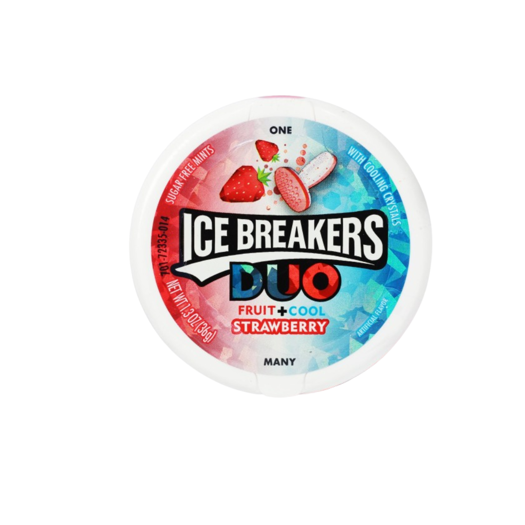 Ice Breakers, Sugar Free Duo Mints, Strawberry Fruit and Cool, 36g