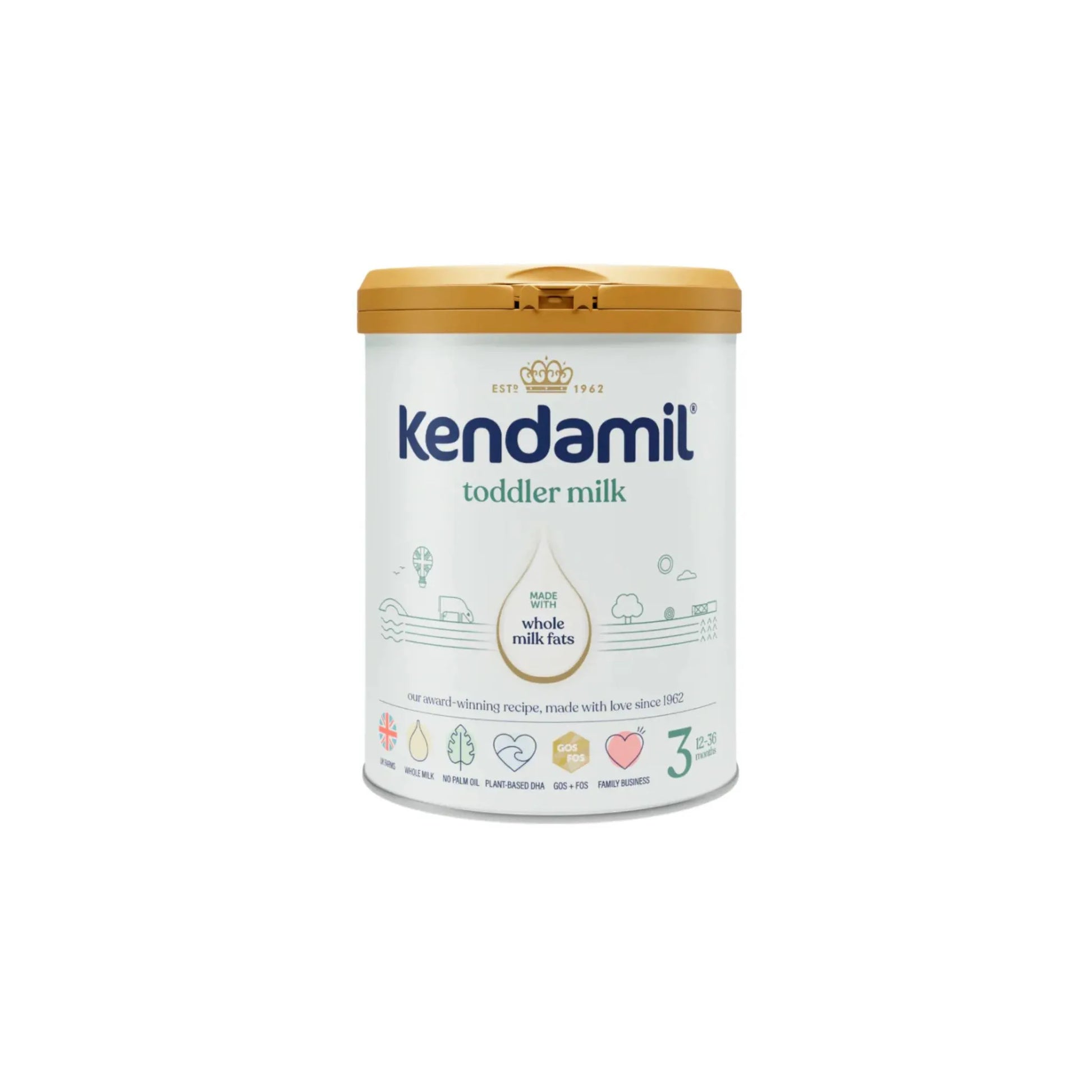 Kendamil Toddler Milk Stage 3 Whole Milk Formula for Toddlers 12-36 Months