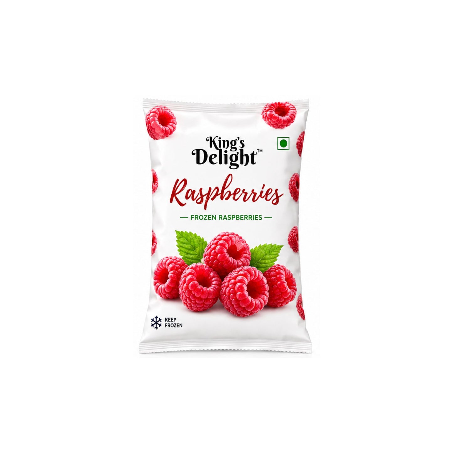 King's Delight Frozen Raspberries pack - IQF frozen raspberries for smoothies and baking