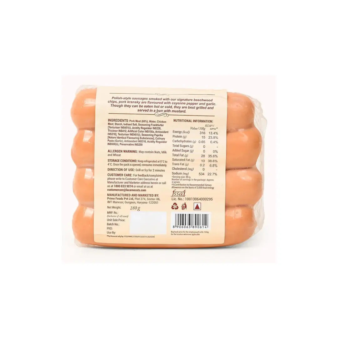 La Carne Pork kransky Sausages 300g