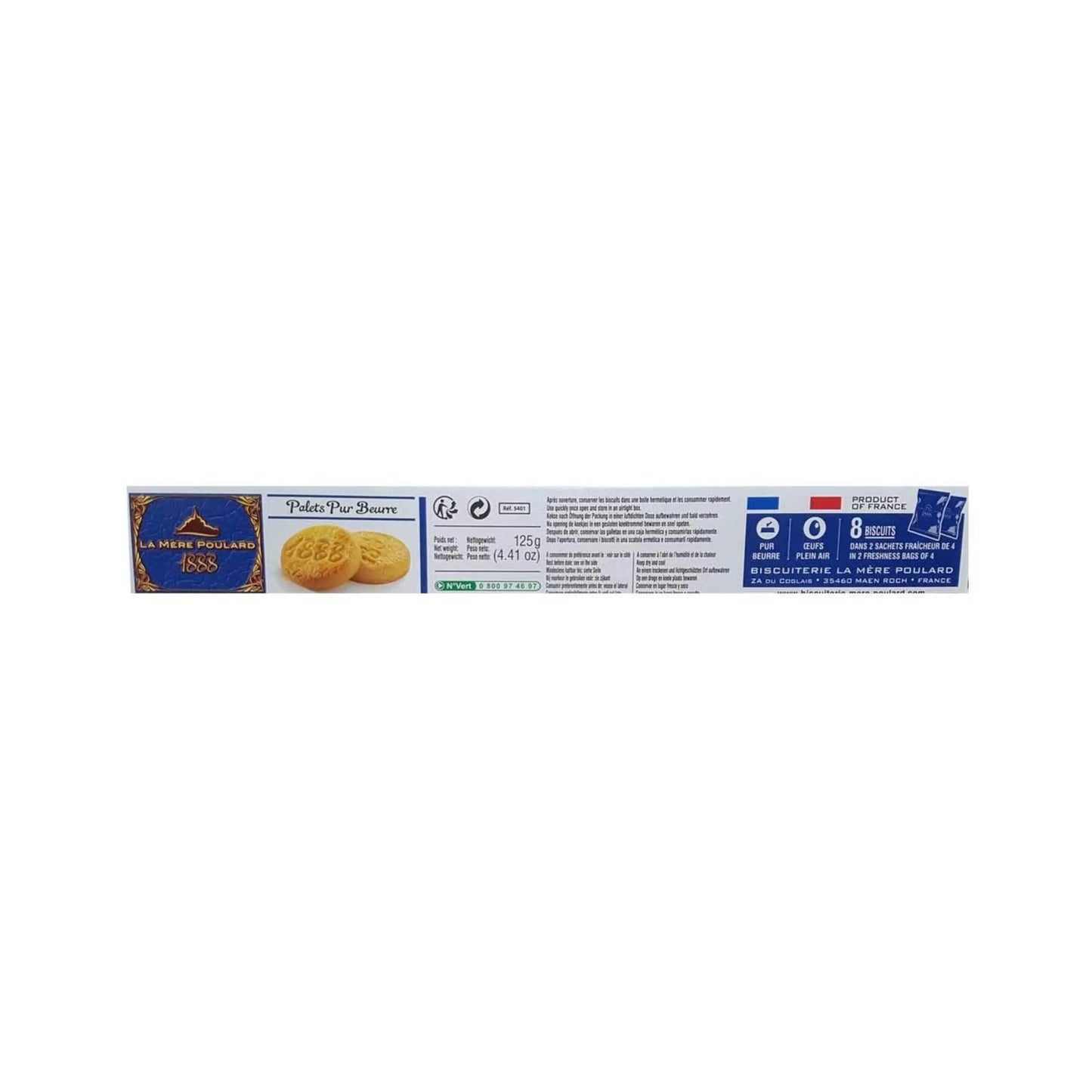 La Mere Poulard Les Palets Pur Beurre 125g French