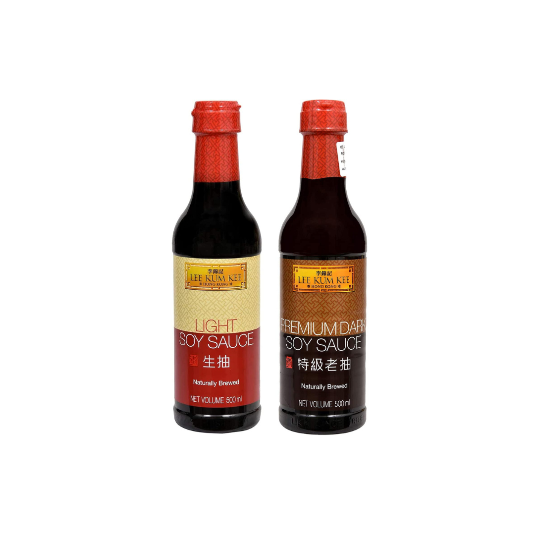 Lee Kum Kee Light Soy Sauce Bottle, 500 ml + Lee Kum Kee Premium Dark Soy Sauce Bottle, 500ml (Combo Pack)