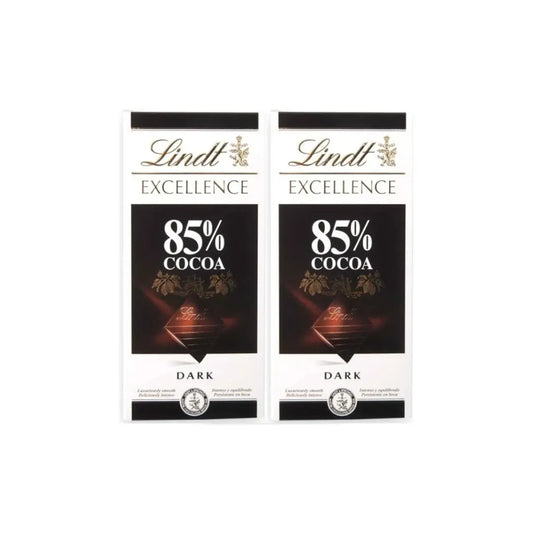Lindt Excellence 85% Cocoa Dark Chocolate 100g (Pack of 2)
