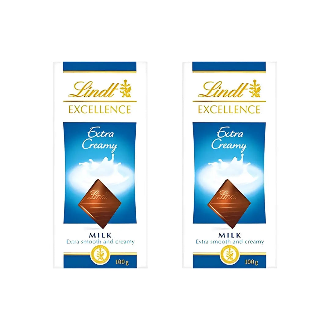 Lindt Excellence Extra Creamy Milk Chocolate 100g (Pack of 2)