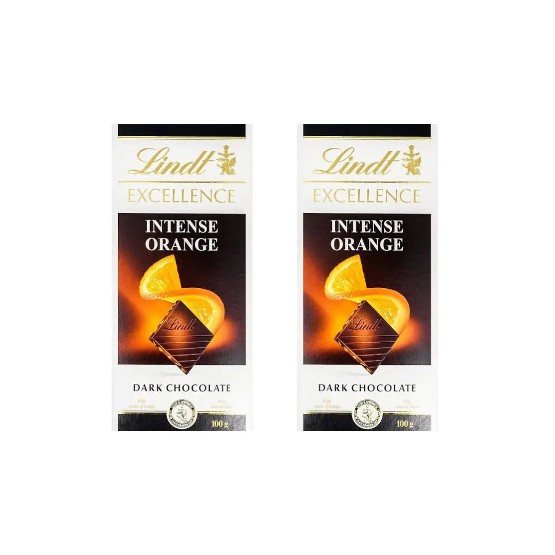 Lindt Excellence Orange Intense Dark Chocolate 100g (Pack of 2)