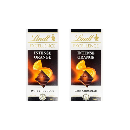 Lindt Excellence Orange Intense Dark Chocolate 100g (Pack of 2)