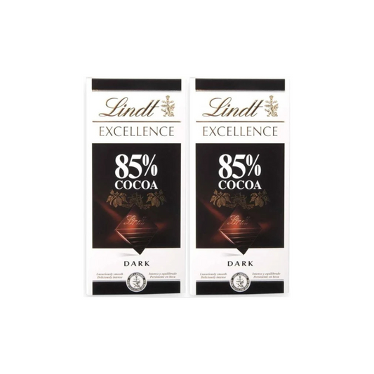 Lindt Excellence 85% Cocoa Dark Chocolate 100g (Pack of 2)