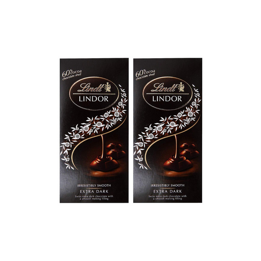 Lindt Lindor Irresistibly Smooth Extra Dark Chocolate 100gm (Pack of 2) 