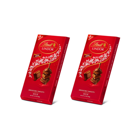 Lindt Lindor Irresistibly Smooth Milk Chocolate 100g (Pack Of 2)