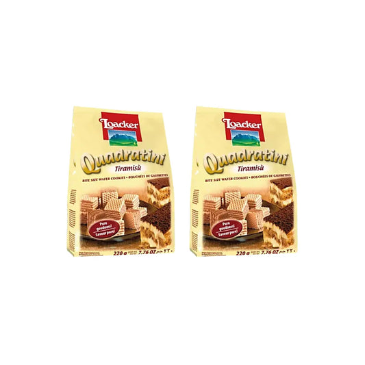 Loacker Quadratini Tiramisu wafer 220g (Pack of 2)