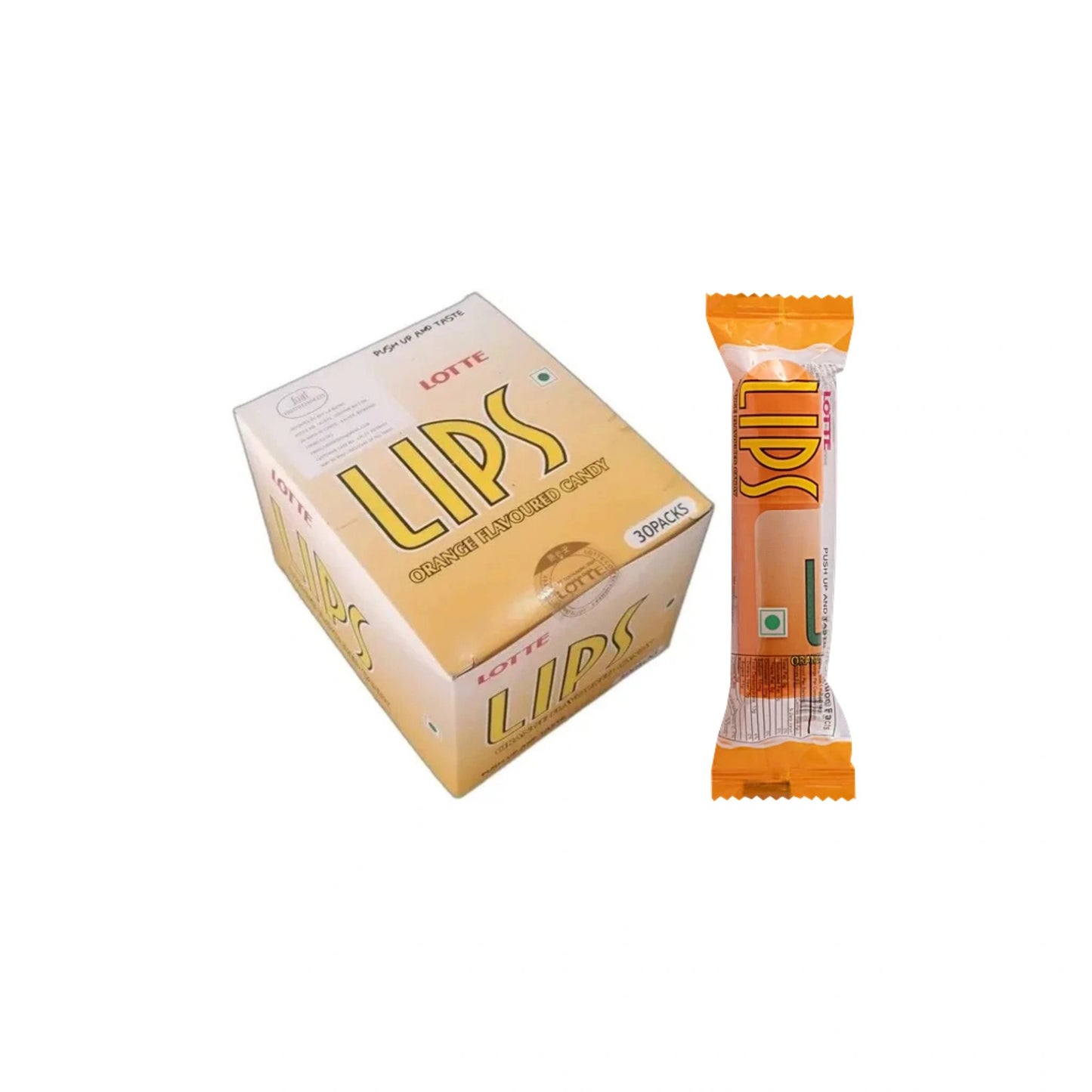 Lotte Lips, Orange Flavoured Candy, 14 g, (Pack of 30)