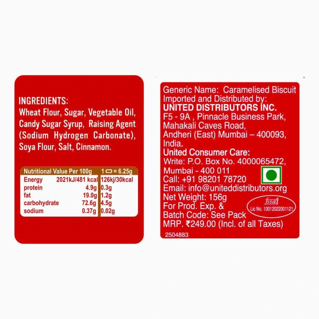 Imported Lotus Biscoff Caramelised Biscuits 250g – twin pack of original caramelized cookies