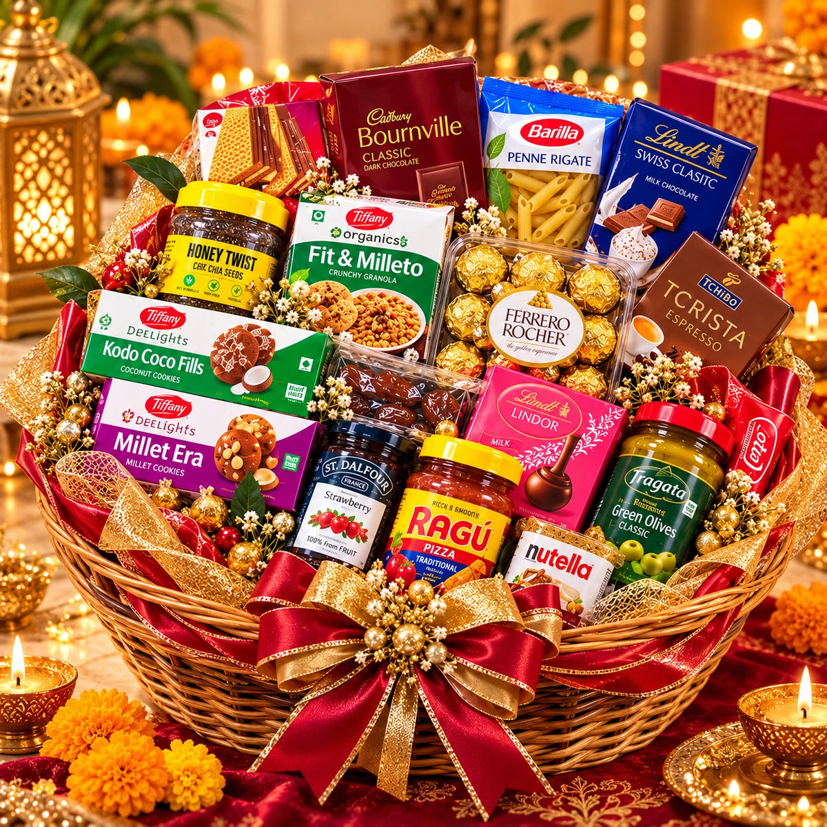 Luxury Diwali Gourmet Gift Basket – Premium Chocolates, Cookies & Treats