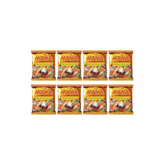 MAMA Shrimp Creamy Tom Yum Flavoured Instant Noodles 90g (Pack of 8)
