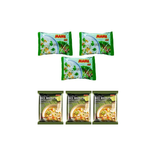 write sku for Mama Gluten Free Vegetarian Rice Vermicelli Clear 55g (pack of 3) + Mama Instant Rice Noodles - Vegetable Flavour, 55 g (Pack of 3) 
