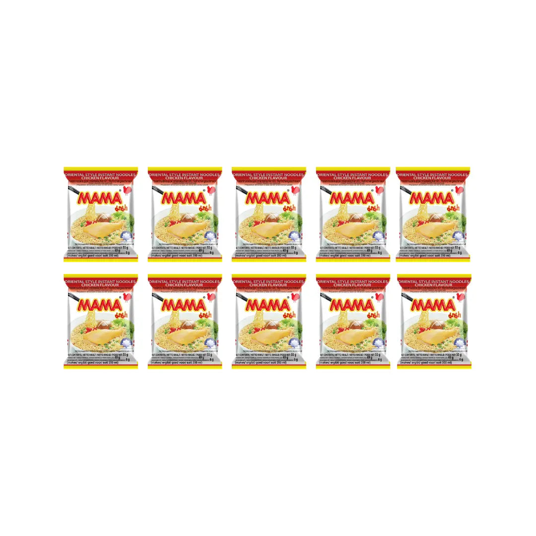 Mama Oriental Chicken Noodles 55gm (Pack of 10)