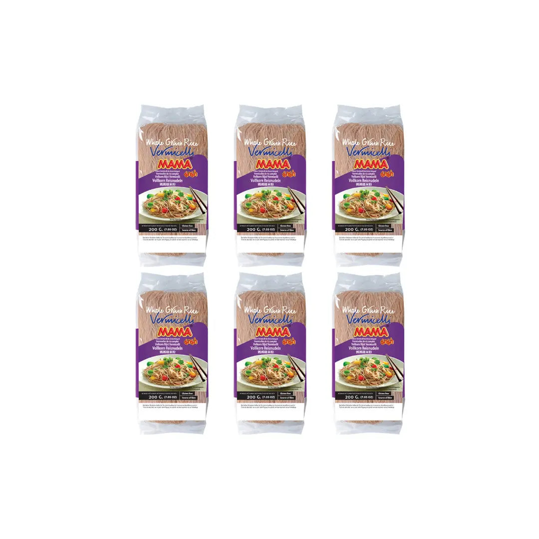 Mama Whole Grain Rice Vermicelli Noodles 200 gm (Pack of 6)