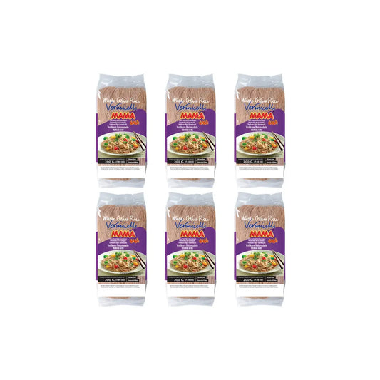Mama Whole Grain Rice Vermicelli Noodles 200 gm (Pack of 6)