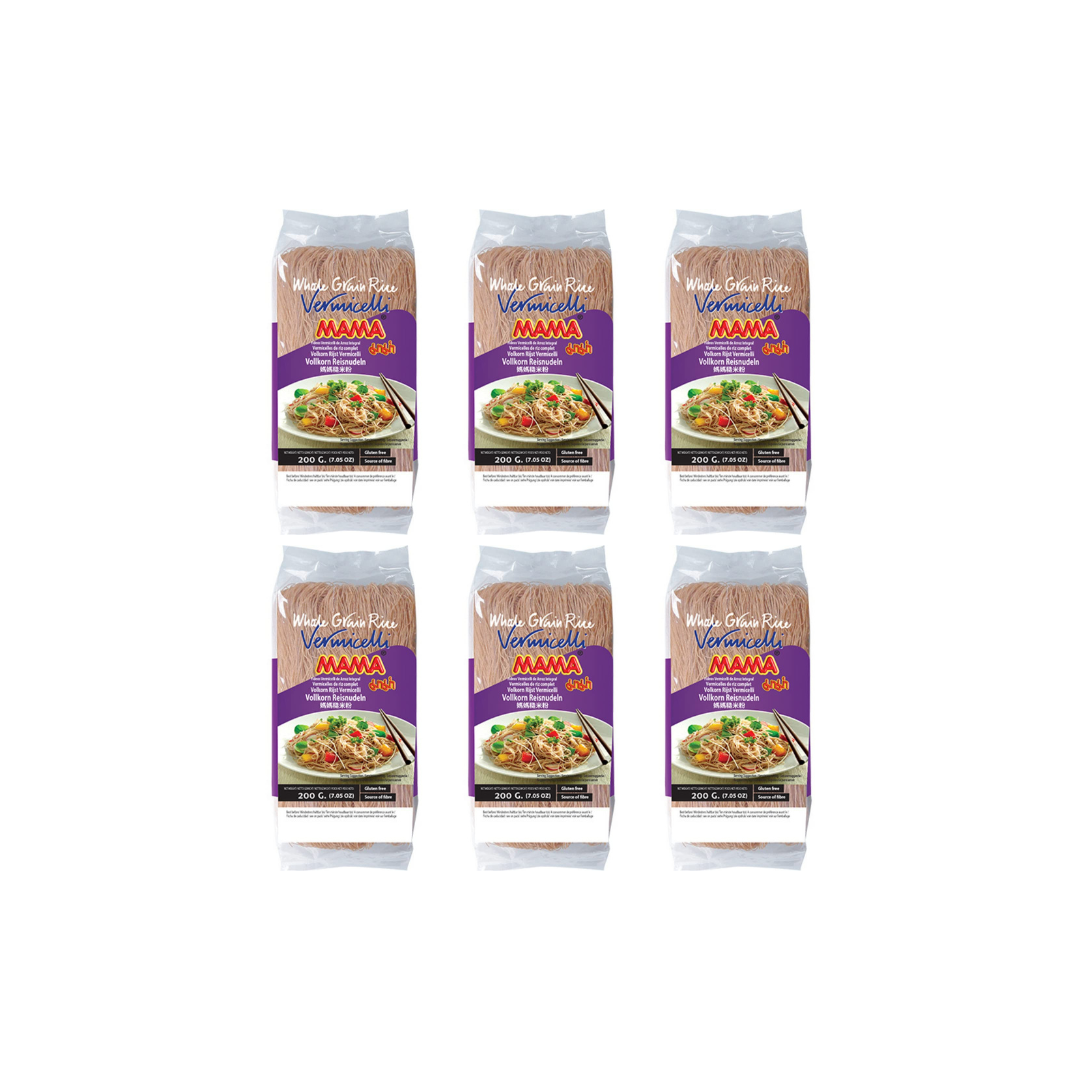Mama Whole Grain Rice Vermicelli Noodles 200 gm (Pack of 6)