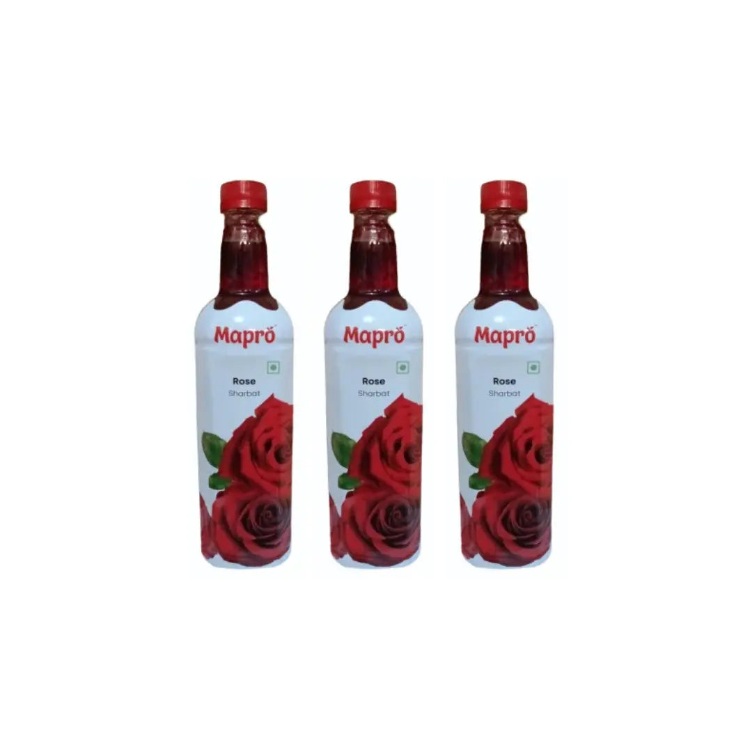 Mapro Rose Sharbat Fruit Crush 750ml (Pack of 3) 