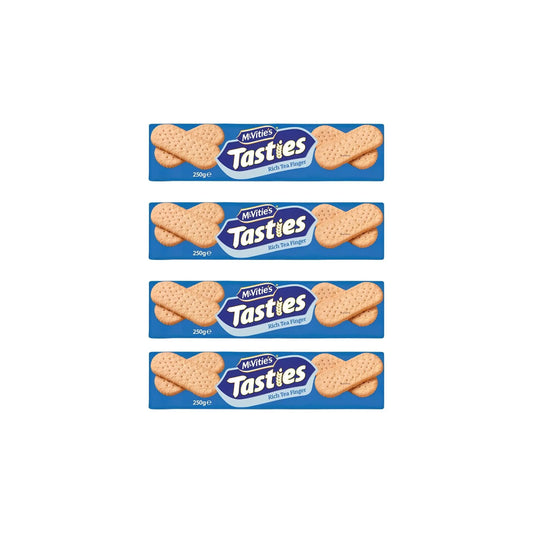 McVitie's Tasties Rich Tea Finger Biscuits, 250 g (Pack of 4) Luckystore
