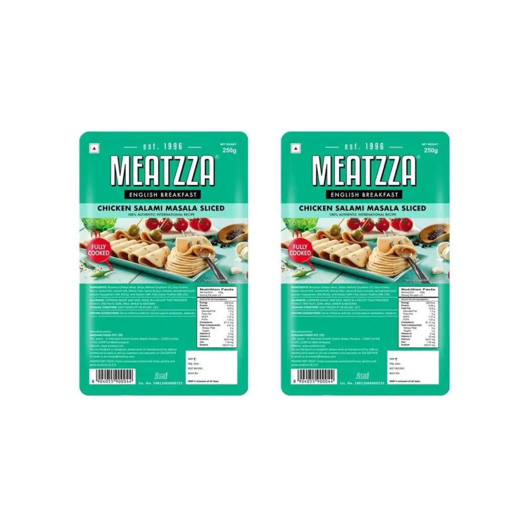 Meatzza Chicken Salami Masala Slice 250g (PACK OF 2)