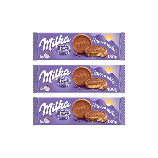 Milka Biscuit Collection Choco Wafer Pouch, 180g (Pack of 3)