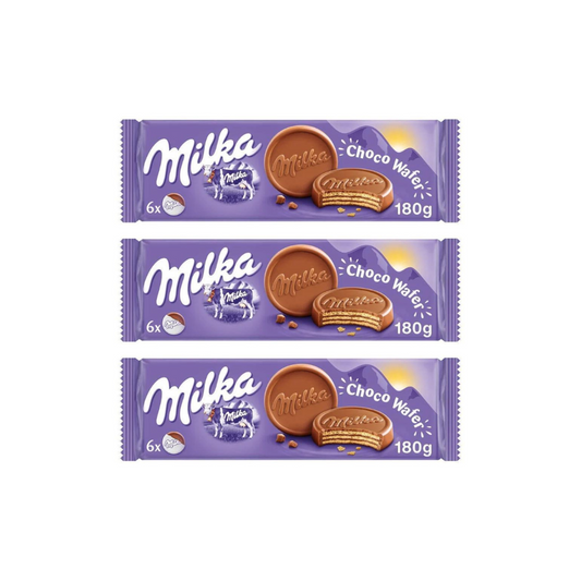 Milka Biscuit Collection Choco Wafer Pouch, 180g (Pack of 3)
