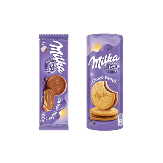 Milka Choco Cream Milk Biscuit Sandwich 260g + Milka Biscuit Collection Choco Wafer Pouch, 180g (Combo Pack)