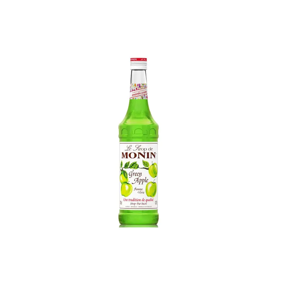 Monin Green Apple Syrup 700ml bottle – perfect for cocktails, mocktails, and lemonade, available online at LuckyStore.in