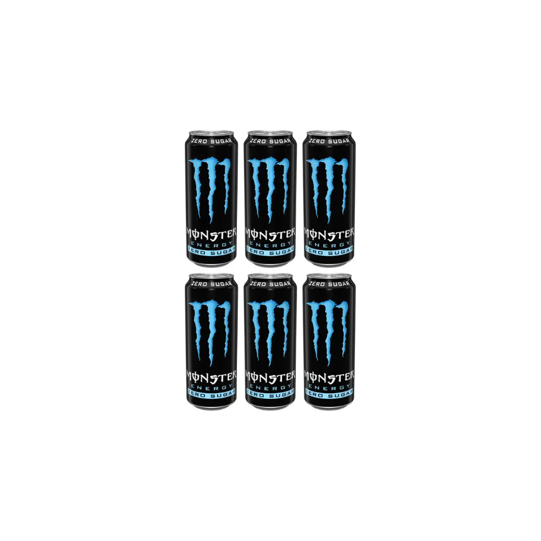 Monster Energy Zero Sugar Energy Drinks BLUE 500ml (Pack of 6) 