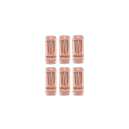Monster Energy Ultra Peachy Keen Zero Sugar Energy Drink, 500 ml (Pack of 6)