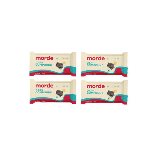 Morde Dark Compound Slab - 400g (Pack of 4) – Premium Dark Chocolate Compound for Baking & Coating