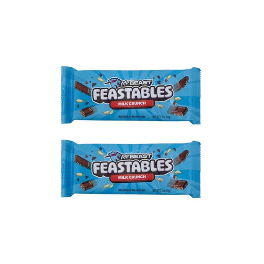 Mr.Beast Feastables Milk Crunch Chocolate 60g (Pack of 2)