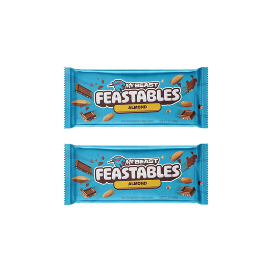 Mr Beast Feastables Chocolate Almond Chunks Bars, 60g (Pack of 2)