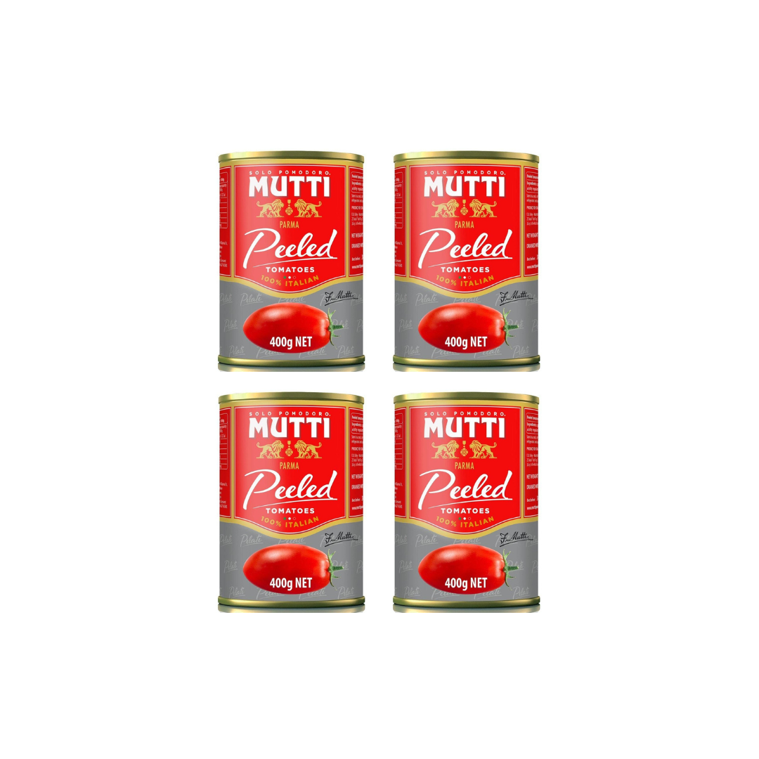 Mutti Parma Pelati Whole Peeled Tomatoes Italian, 400 g (Pack of 4)