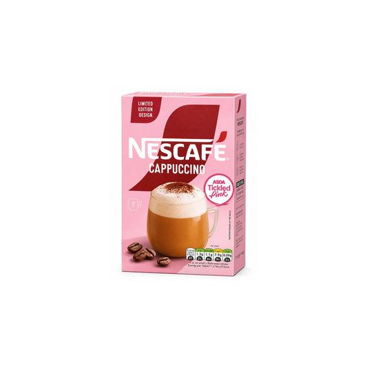 Nescafe Asda Tickled Pink Cappuccino Coffee, 7 Sachets, 108g