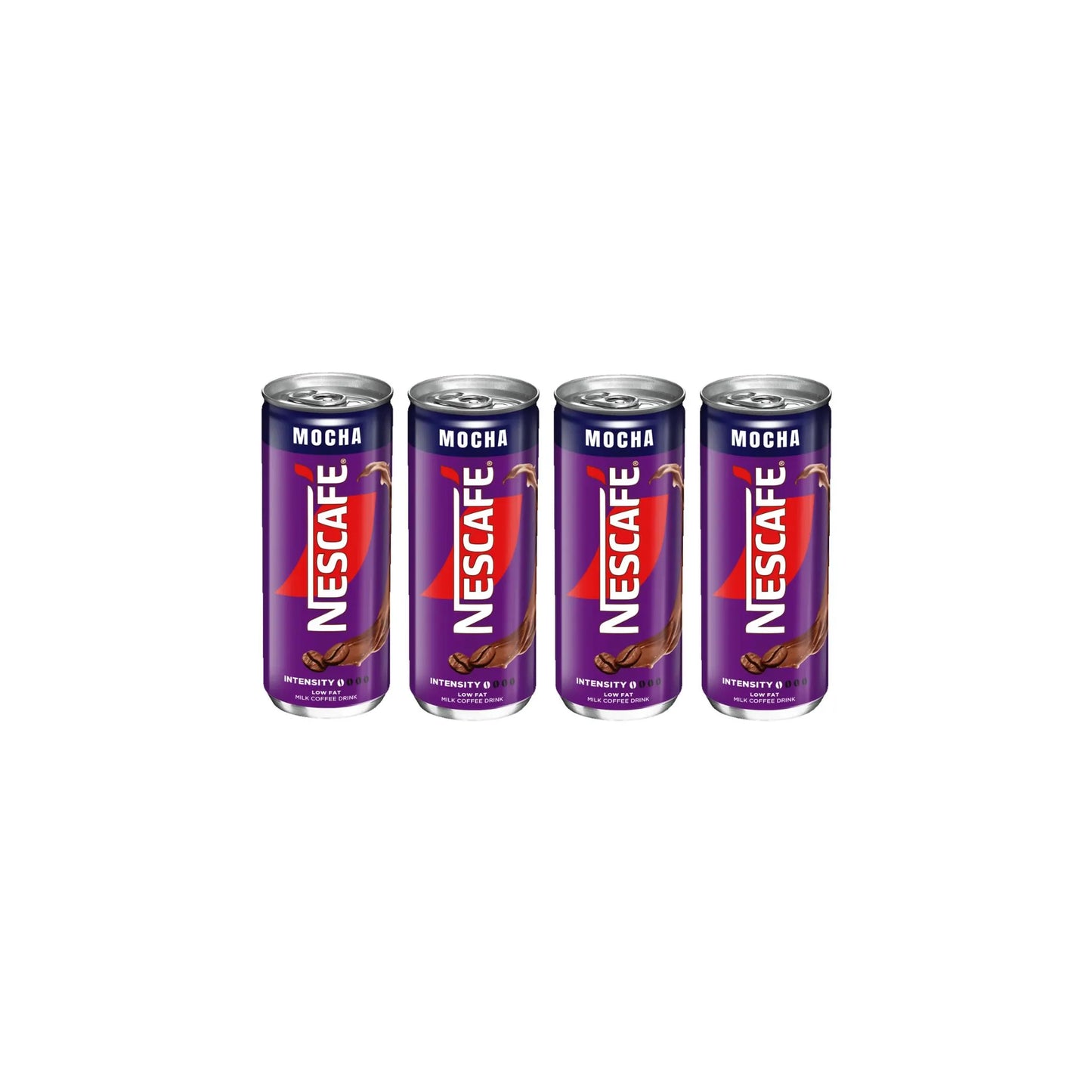 Nescafe Drink Mocha Can, Low Fat Milk Coffee Drink - 240 ML (Pack of 4)