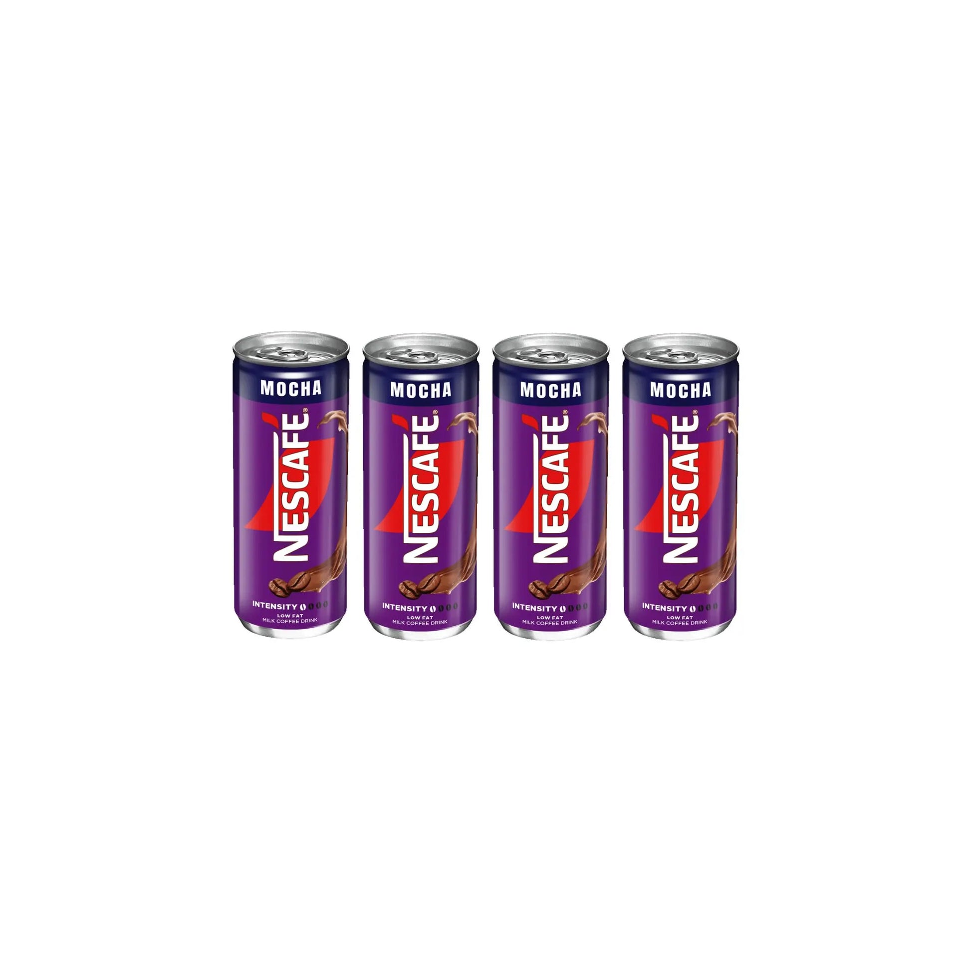 Nescafe Drink Mocha Can, Low Fat Milk Coffee Drink - 240 ML (Pack of 4)