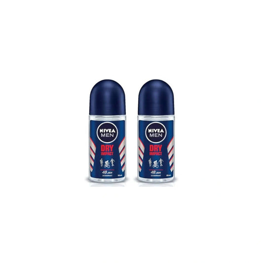 Nivea Men Dry Impact Anti-Perspirant Roll-On Deodorant 50ml (Pack of 2)