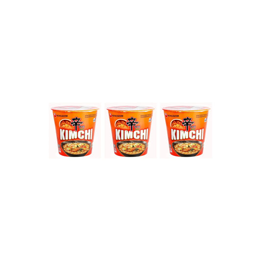 Nongshim Kimchi Cup Noodles, 75 gm (Pack of 3)