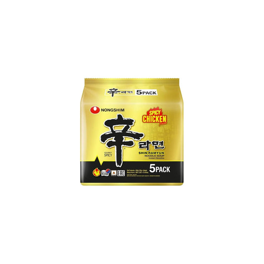 Nongshim Shin Ramyun Spicy Chicken Flavour Noodle Gourmet Spicy 120 g x 5